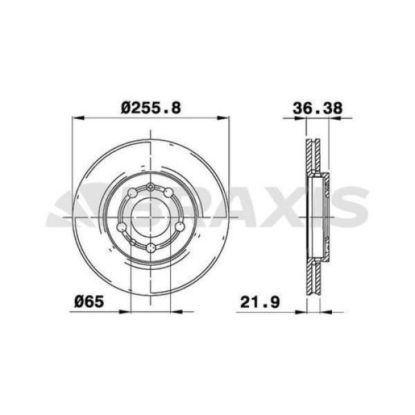 BRAXIS AE0001 Fren Diski Ön Golf IV V Bora Polo A1 A2 Cordoba Ibiza IV V Leon Toledo II IV Fabia Oct 