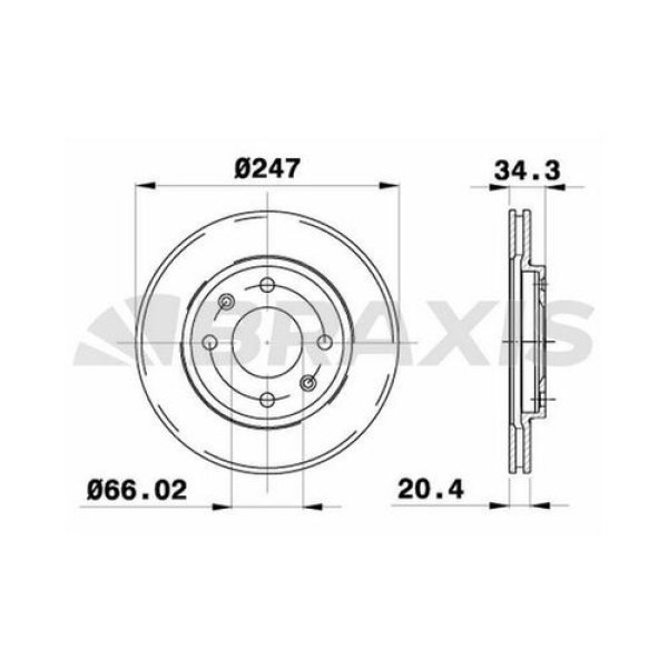 BRAXIS AE0009 Fren Diski Ön 106 Saxo 1.1 1.3 1.4 1.4İ 1.5D 1.6İ 91- 206 306 206 - T3E - 205 309 Ax Z