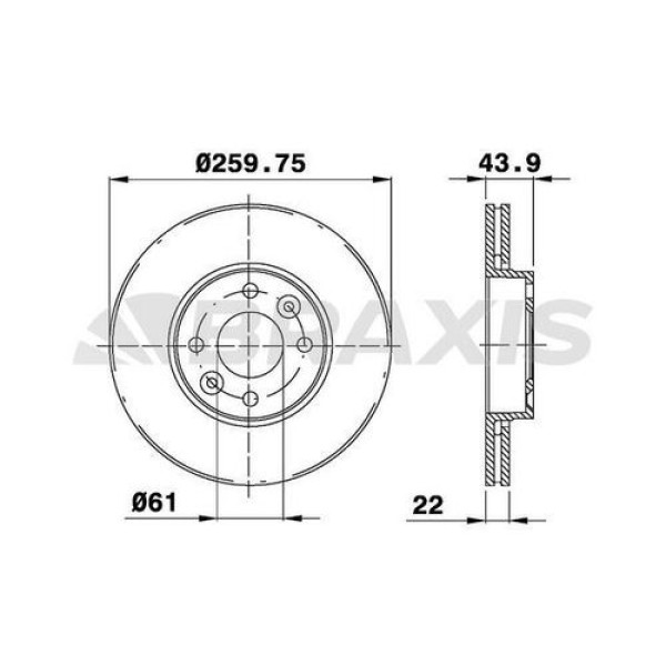 BRAXIS AE0010 Fren Diski Ön CLIO III 05- Megane II Modus 04- / Logan / Micra K12 02- Note E11 06- Tı 