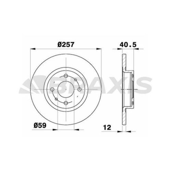 BRAXIS AE0012 Fren Diski Ön Tempra Sw Marea 96- Brava 95- Bravo I 95- / 145 94- Düz 257Mm 