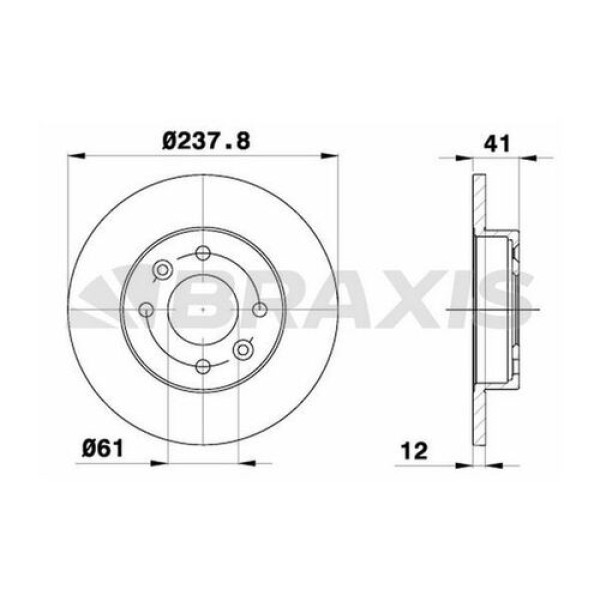 BRAXIS AE0014 Fren Diski Ön Renault 9 R11 R19 R21 CLIO I II Symbol Express Megane I / Logan Sandero