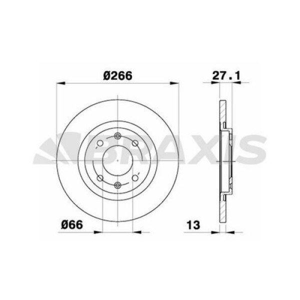 BRAXIS AE0016 Fren Diski Ön 301 12- Mando Tip Partner 97-03 / C-Elysee 12- C2 03- C3 I 02- C4 Cactus 