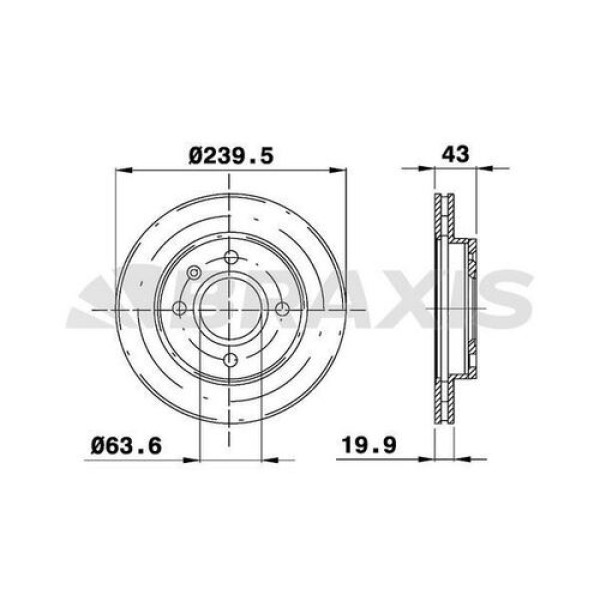 BRAXIS AE0017 Fren Diski Ön Fiesta Cb1 08-12 III 89- Fiesta Cb1 08-12 IV 95- Ka 96- Escort V 90- Esc