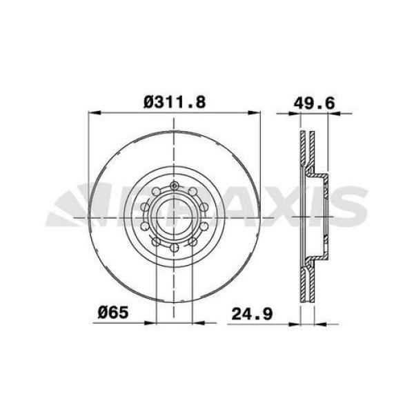 BRAXIS AE0025 Fren Diski Ön Havalı Octavia Caddy III Passat Cc Golf V VI Vıı Jetta III IV Scırocco T 