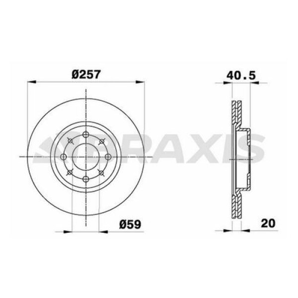 BRAXIS AE0027 Fren Diski Ön Palio 96- Albea Linea Doblo 01- Fiorino Tempra 2.0 Tipo Marea 96- Bravo