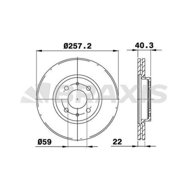 BRAXIS AE0030 Fren Diski Ön Doblo Linea Bravo Panda 1.4 1.3Jtd Stilo Idea 1.2 16V 1.3Jtd Tempra Tipo 