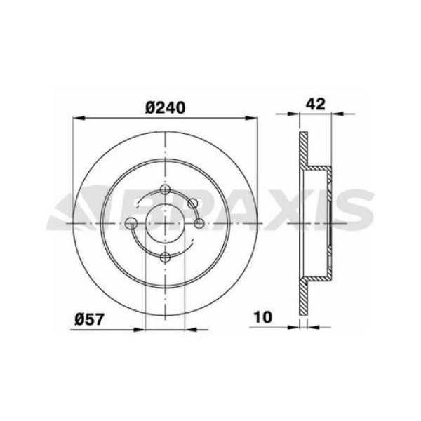 BRAXIS AE0031 Fren Diski Arka 5 Bijon Astra H Merıva B Corsa C Astra G 2.0Dı 2.0 16V 1.8 16V 02 98-2 