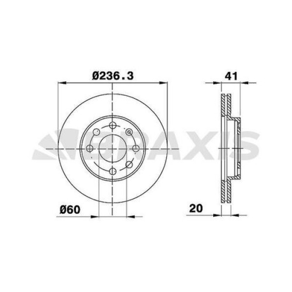 BRAXIS AE0032 Fren Diski Ön Astra F Corsa B Kalos Aveo T200 T255 Spark M300