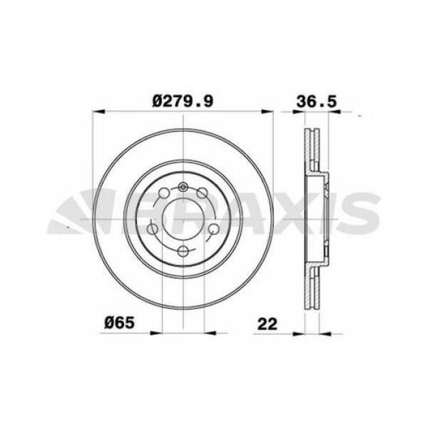 BRAXIS AE0033 Fren Diski Ön Octavia 1.8 20V 1.9TDI 96-A3 1.8 20V 1.9TDI 96-Golf IV 1.8 1.9TDI 97- Bo