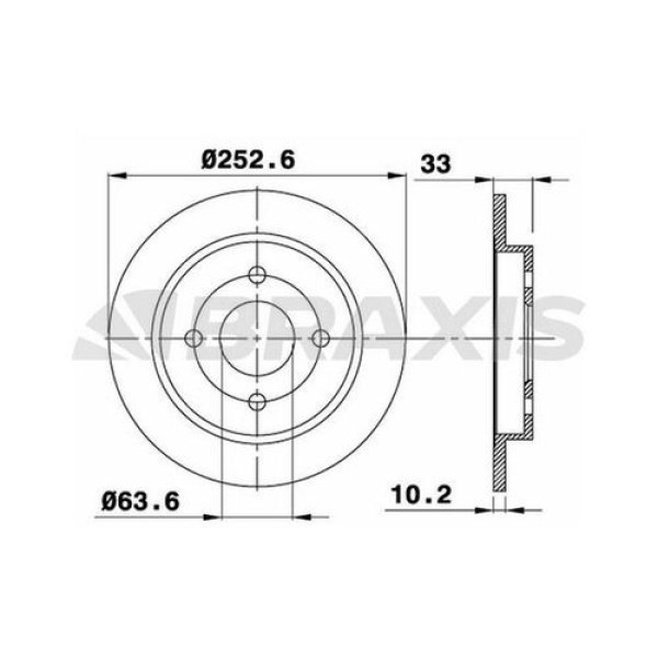 BRAXIS AE0034 Fren Diski Arka Fiesta Cb1 08-12 VI 08- Focus Cak 98-05 I 98- Scorpıo II 94- Sıerra 87