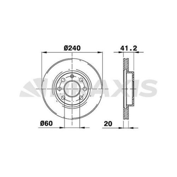 BRAXIS AE0044 Fren Diski Ön Corsa C 00- 1.0 1.2 1.7 Havalı 240Mm