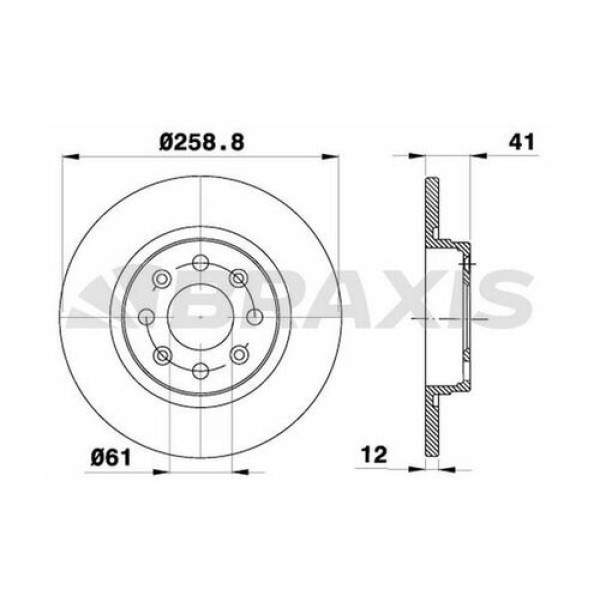 BRAXIS AE0051 Fren Diski Ön Logan 04-Sandero 08-Twingo II 1.2 1.4 1.5DCI 1.6 Absli Araçlar İçin 