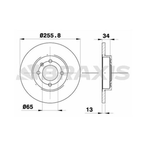 BRAXIS AE0060 Fren Diski Ön Golf III 1.6 1.9TDI Cabrıo 1.8 1.9TDI 93-98 Passat 1.8 1.9D 1.9Td 1.9TDI