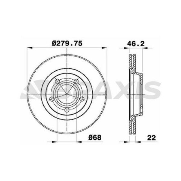 BRAXIS AE0061 ON FREN DISK AYNASI PASSAT 96>00 A4 94>00 A8 96>10 PHAETON 02> 