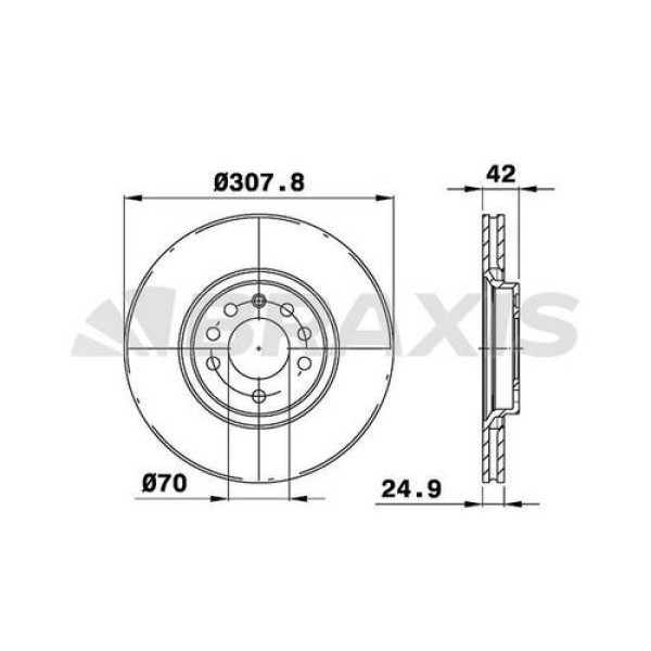 BRAXIS AE0062 Fren Diski Ön Astra Classıc 99-02 G 98- Astra Classıc 99-02 H 04- Corsa D 06- Corsa E 