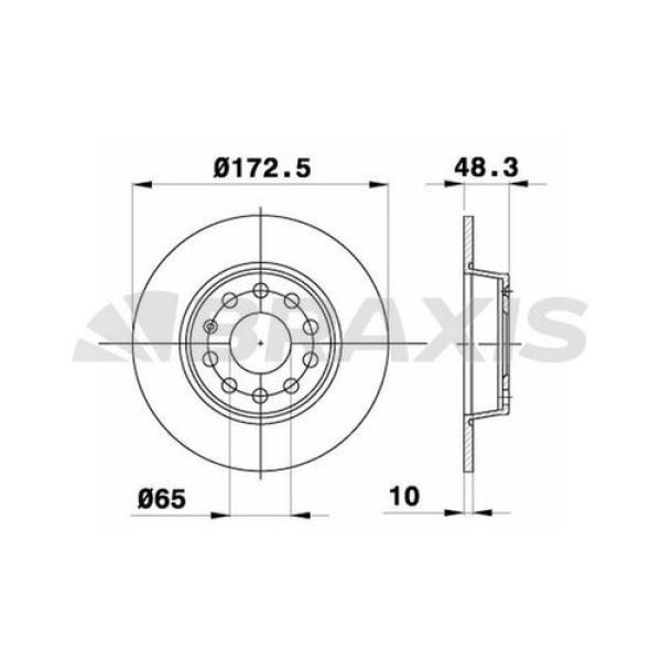 BRAXIS AE0071 Fren Diski Arka Golf VI 08- Golf Vıı Sportsvan 14- Eos 06- Jetta III 05- Jetta IV 10- 