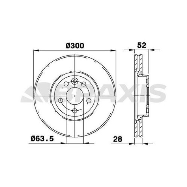BRAXIS AE0074 Fren Diski Ön Mondeo IV Smax Galaxy 1.6Tı 1.6TDCI 1.8TDCI 2.0 2.0TDCI 2.2TDCI 2.