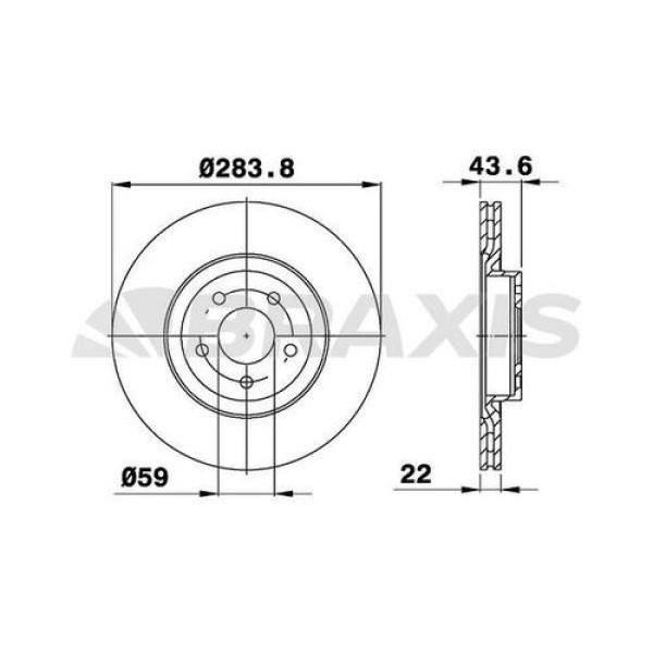 BRAXIS AE0078 Fren Diski Ön Egea 15- Doblo 10- Practıco 10- / 147 00- 156 97- 164 Spıder 95- / Combo 