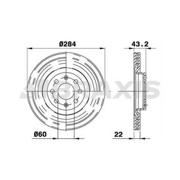 BRAXIS AE0079 Fren Diski Ön Punto Evo 09- Grande Punto 05- / Corsa D 06- Corsa E 14- Adam 13- 13- 15 