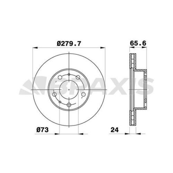 BRAXIS AE0085 Fren Diski Ön Ducato Boxer Jumper Tum Modeller 97-13 1000-1400Kg 14Q 15 Jant Hava Sogu