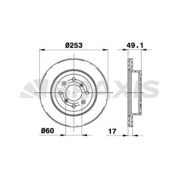 BRAXIS AE0087 Fren Diski Ön Agila 1.0 I 1.2 I 1.3 Cdtı 00-