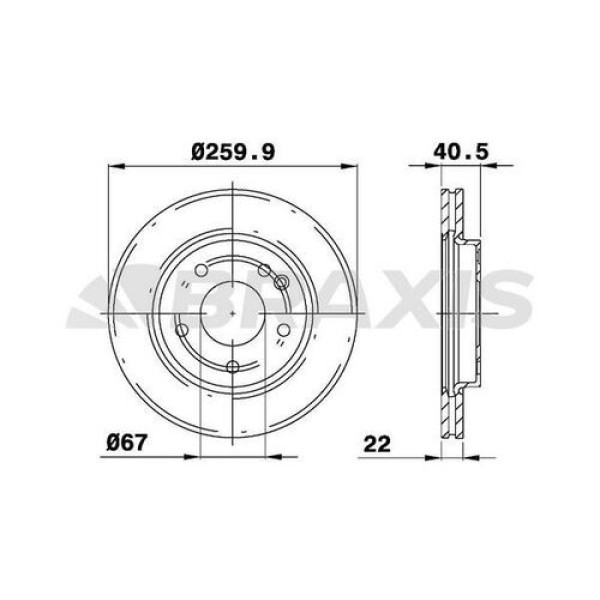 BRAXIS AE0088 Fren Diski Ön A Class W168 A140 01- A160 97- Havalandırmalı 