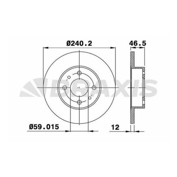 BRAXIS AE0091 Fren Diski Ön Uno 1.4 86- 