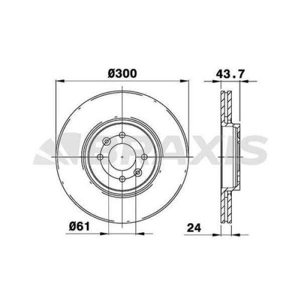 BRAXIS AE0092 Fren Diski Ön Scenic II 03- Grand Scenic II 04- Havalı 300Mm 4 Bijon 