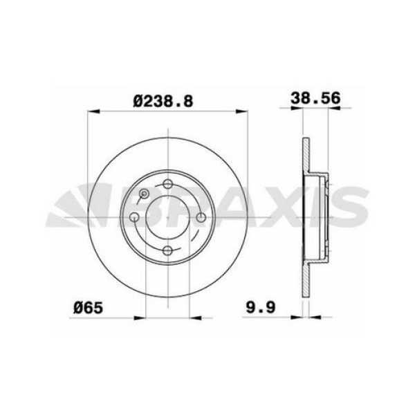 BRAXIS AE0093 Fren Diski Ön Golf I 1.5D 1.6D Golf II 1.6D 1.8Gtı 83-92 Passat 1.8 2.0 88-93 Polo 1.3