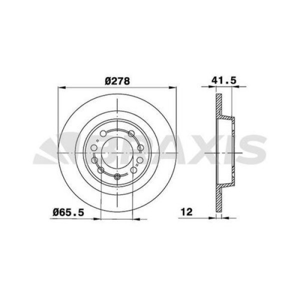 BRAXIS AE0123 Fren Diski Arka Croma 05- / Vectra C 02- Sıgnum 02- / 9-3 02- Düz 278Mm