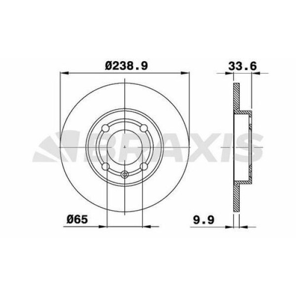 BRAXIS AE0128 Fren Diski Ön Polo 1.0 1.3 1.4 1.6 1.9D 94-