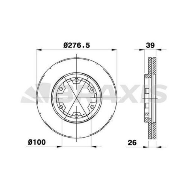 BRAXIS AE0130 ON FREN AYNASI HAVALI NISSAN D21 90-97 D22 98-02 PATFINDER 90-02 TERRANO 90> (277×6) 