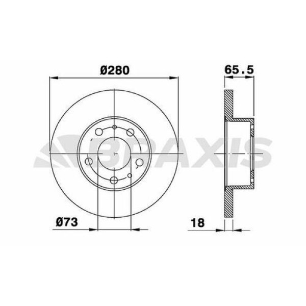 BRAXIS AE0134 Fren Diski Ön Ducato Boxer Jumper 14Q 15 Jant 94-02 Hava Soğutmasız