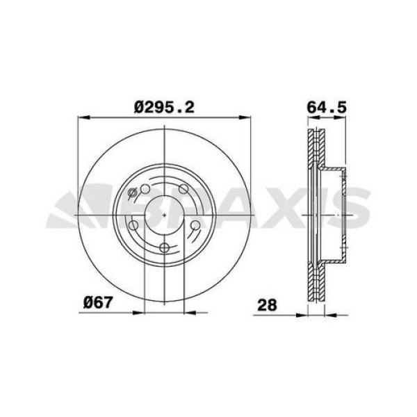 BRAXIS AE0142 Fren Diski Ön Mercedes W204 W212 W207 07- Havalı 295Mm 
