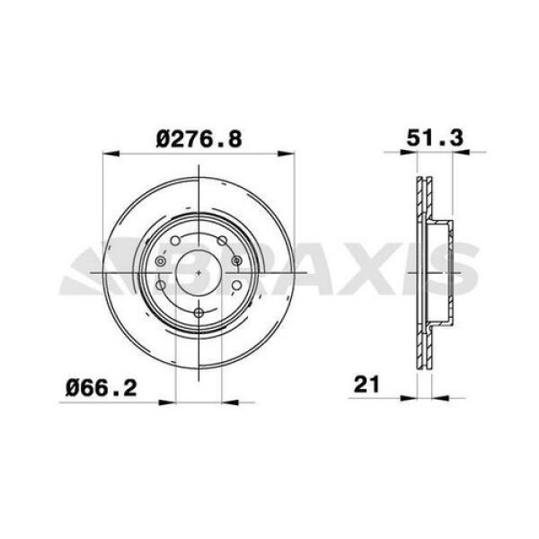 BRAXIS AE0150 Fren Diski Ön Freelander 98-06 Havalı 277Mm 