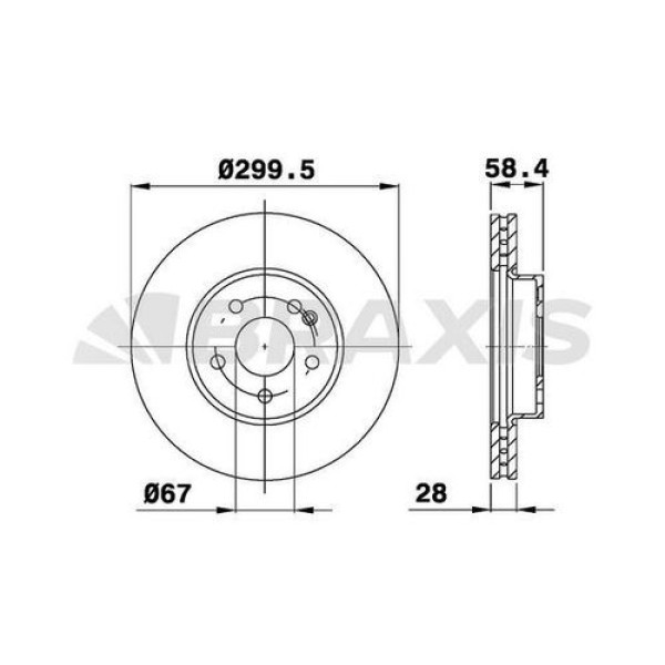 BRAXIS AE0151 Fren Diski Ön V-Class W447 14- Viano W639 03- Vito W639 03- Havalı 300Mm