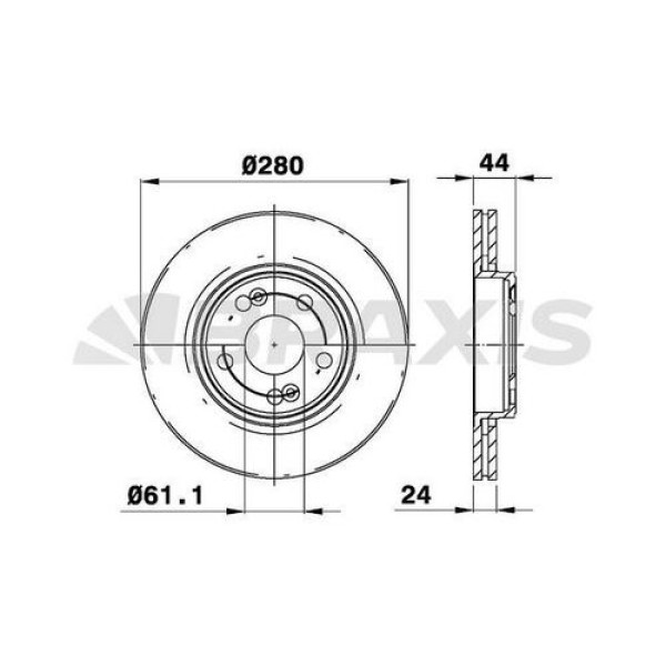 BRAXIS AE0156 Fren Diski Ön Havalı Laguna 1.6 2.0 16V 2.2Dt 93-03 01-Safrane 2.2Dt-2.5 20V 2.5Td 92-