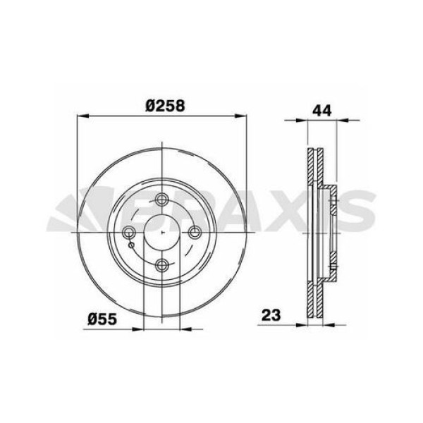 BRAXIS AE0161 Fren Diski Ön Havalı Mazda 2 1.3 1.4 Mzr-Cd 1.5 1.6 Mz-Cd 07-