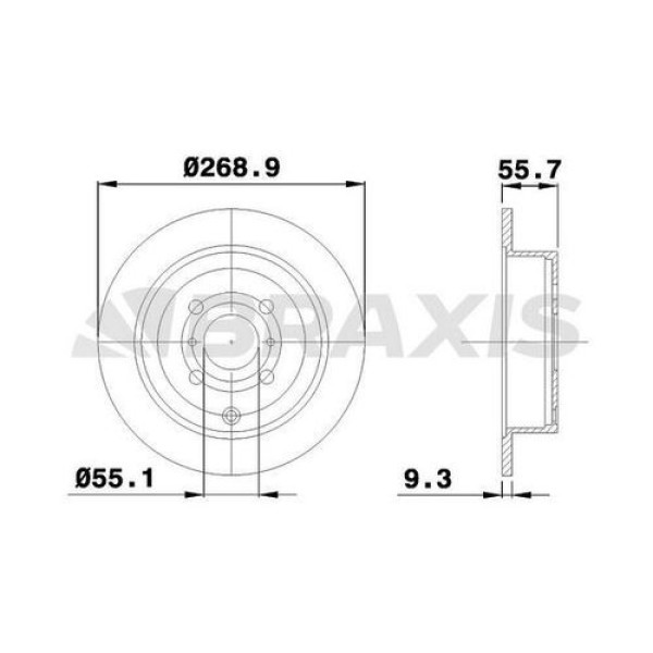 BRAXIS AE0163 Fren Diski Arka Toyota Prıus Yaris Verso Corolla
