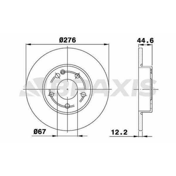 BRAXIS AE0171 Fren Diski Ön Mercedes Cla A 1.5İ Coupe 