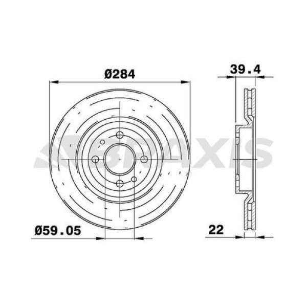 BRAXIS AE0172 Fren Diski Ön Tipo 2.0 Punto Alfa Romeo 145-146-155 1.8 2.0 