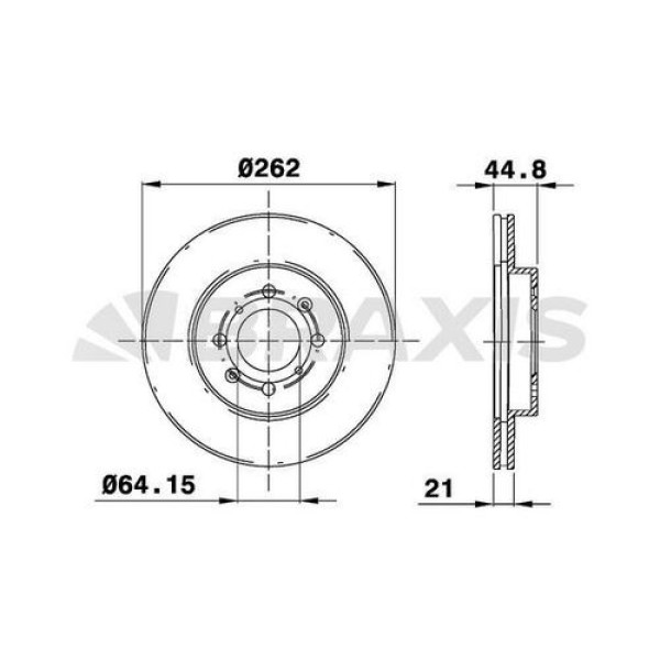 BRAXIS AE0179 Fren Diski Ön Havalı Honda Jazz City 08- Civic 01-06 262×4 