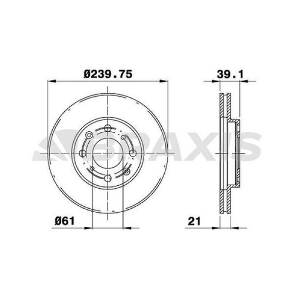 BRAXIS AE0187 Fren Diski Ön Havalı Jazz 02-08 City 05-10 240×4 