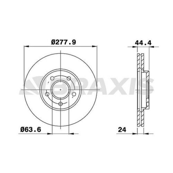 BRAXIS AE0188 Fren Diski Ön Connect 02-13 1.8TDCI Absli 