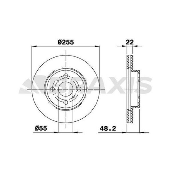 BRAXIS AE0189 Fren Diski Ön Havalı Corolla 1.6 92-03 Enj Ae100 Ae 101 Ae 111 255×4 