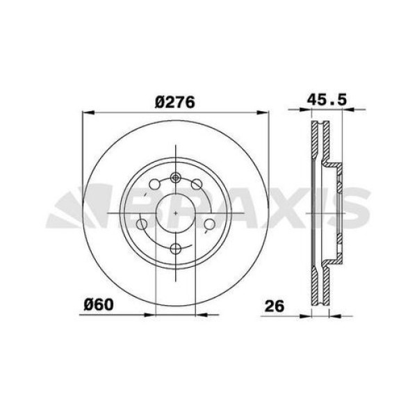 BRAXIS AE0201 Fren Diski Ön Havalı Aveo Astra J Astra J Sedan Astra J Sports Tourer 1.4 1.4 Turbo 1.