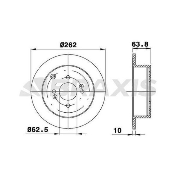 BRAXIS AE0204 Fren Diski Arka Accent Era 2006 - Getz 2006 - İ20 2008 - / Rio II 2005 - (262 Mm)