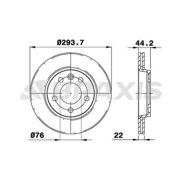 BRAXIS AE0205 Fren Diski Arka Havalı Transporter T5 1.9TDI 2.0 2.5TDI 04 03- Multivan V 04 03- 