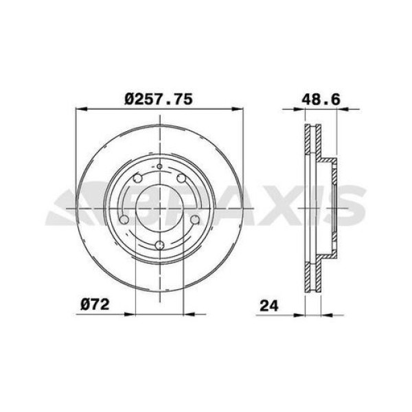 BRAXIS AE0215 Fren Diski Ön Havalı Mazda 626 Fs 92-97 Mx 6 92-97 285×5 