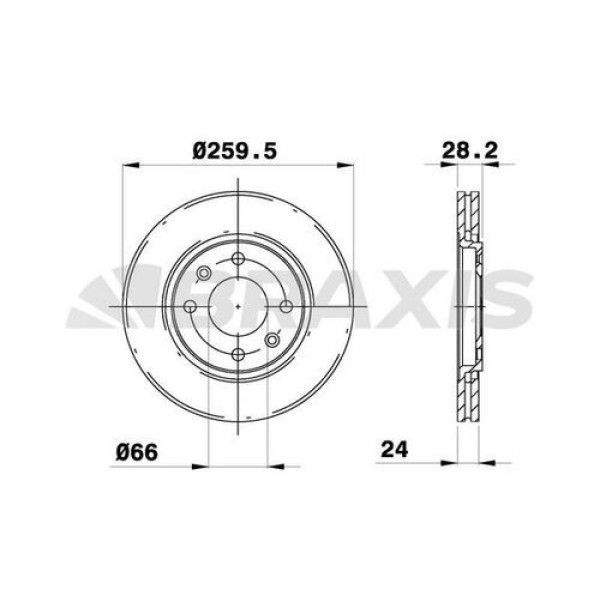 BRAXIS AE0226 Fren Diski Ön Havalı 406 1.6 1.8 16V 1.9 1.9Td 95- 